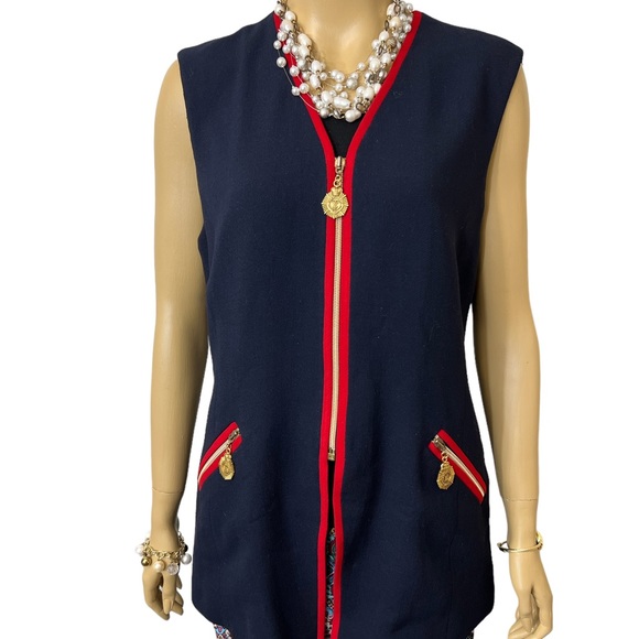 VINTAGE ELLEN TRACY LADYS ZIPPER FRONT VEST 100% WOOL SIZE 12. - Picture 11 of 14